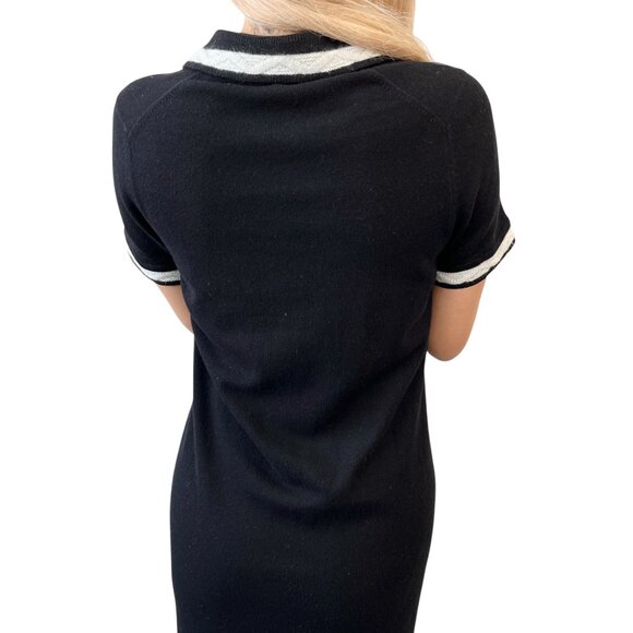 CHANEL Vintage 04A CC Logo Knit Dress One-piece #34 Black Cashmere [106433] - Picture 3 of 12